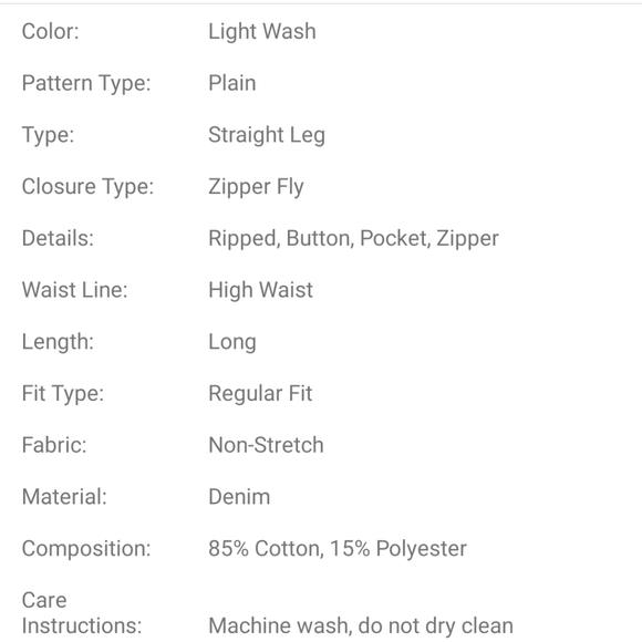 Shein Brand New High Waist Straight Leg Jeans Size 2 - Picture 9 of 12